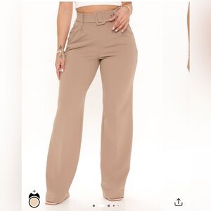 Fashion Nova Tan Wide Leg Pants